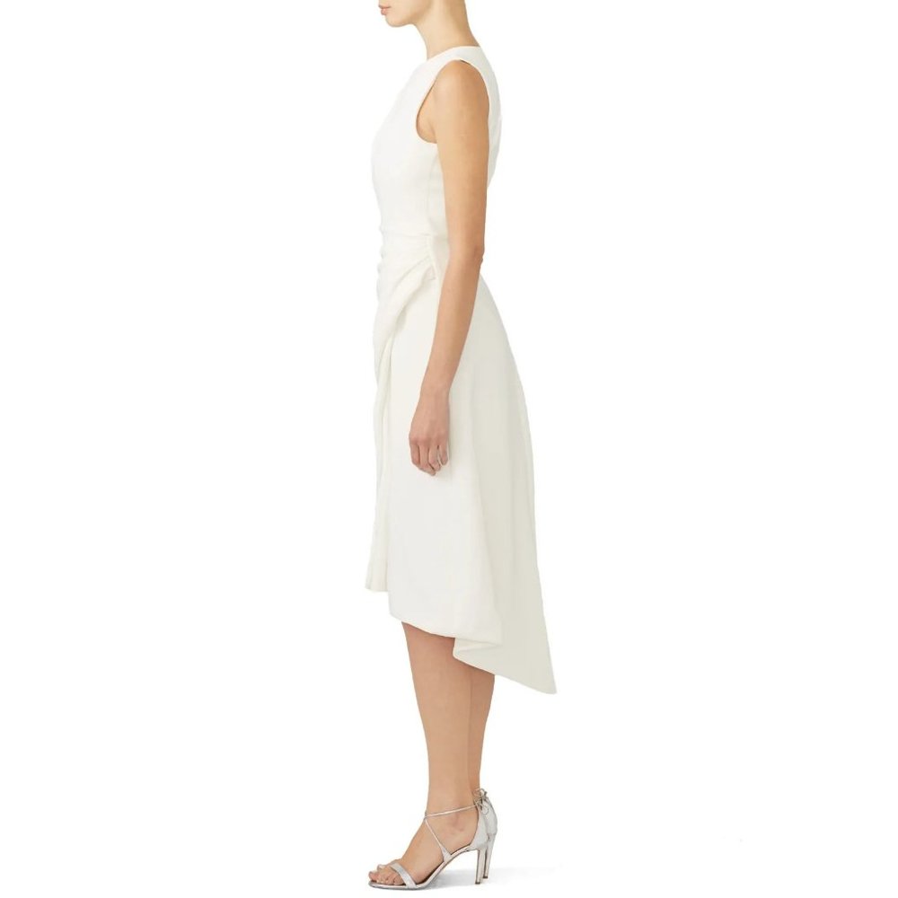 PREOWNED $1200 CHRISTIAN SIRIANO IVORY DRAPED RUCHED DRESS US SIZE 4 SOLD OUT! - Picture 3 of 6